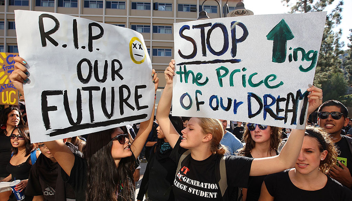 Student loans debt protest